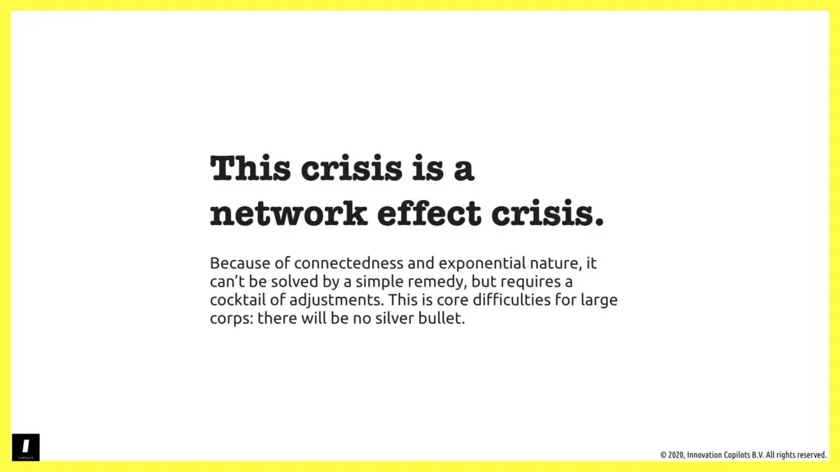 The crisis is a network effect crisis - Covid-19
