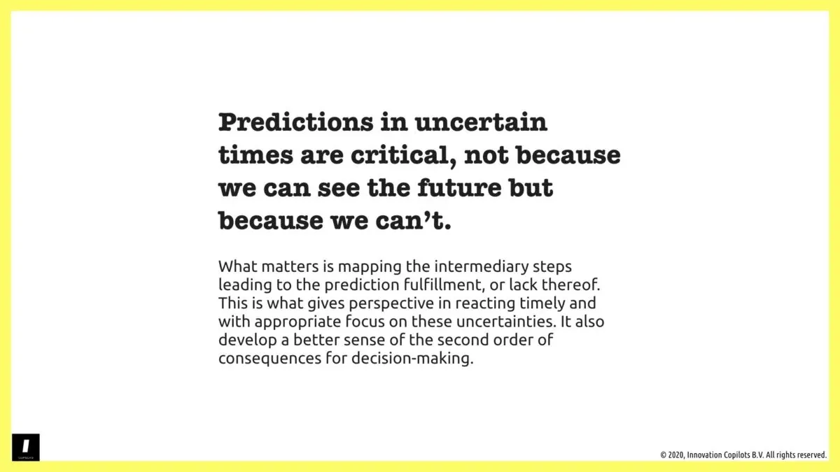 Predictions in uncertain times are critical, not because we can see the future but because we can’t. Philippe MEDA